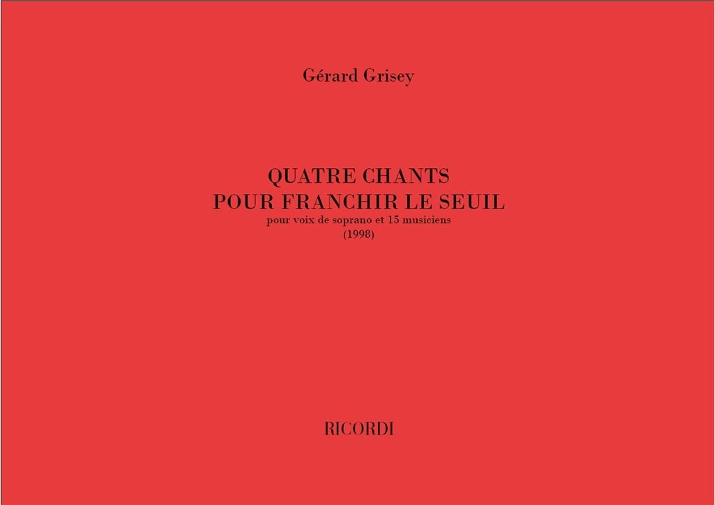 Quatre Chants Pour Franchir Le Seul